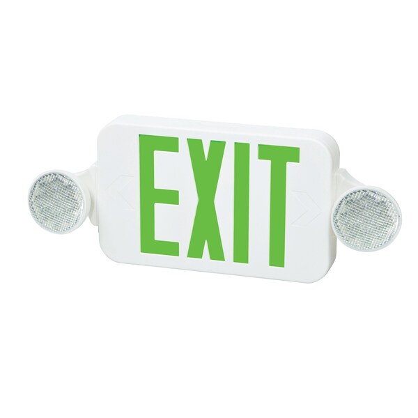 LED Emergency Combo Unit, White, Green, FHEC30WGH