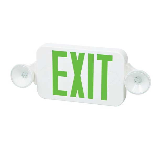LED Emergency Combo Unit, White, Green, FHEC30WG