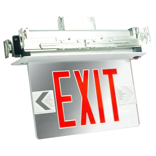 LED Emergency Exit Sign, Single, Red, FHEX23WSREM