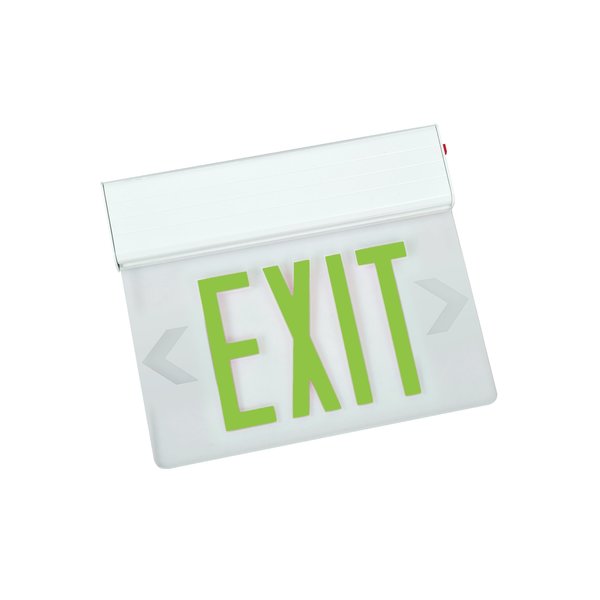 LED Emergency Exit Sign, Single, Green, FHEX24WSGEM