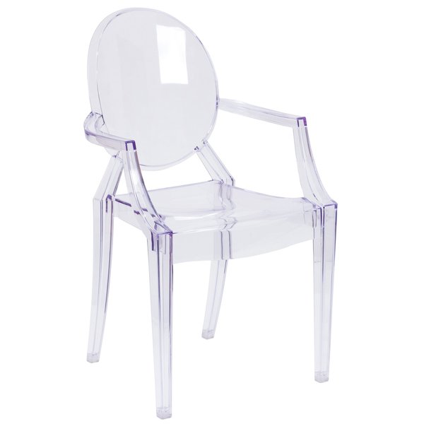 Shirley Ghost Chair with Arms in Transparent Crystal