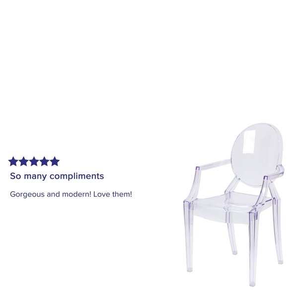 Shirley Ghost Chair with Arms in Transparent Crystal