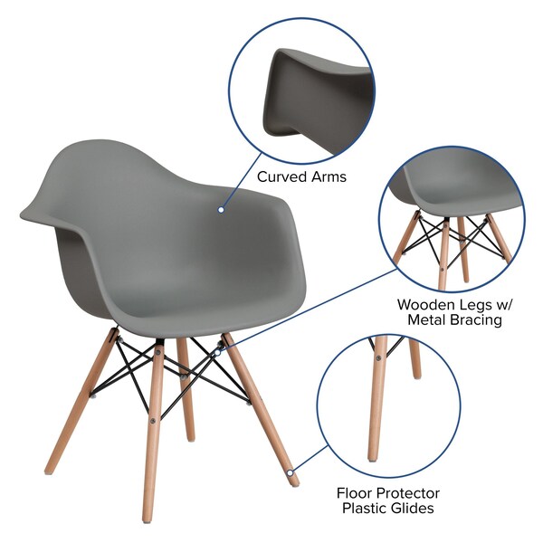 Moss Gray Chair, 24.5 W 25