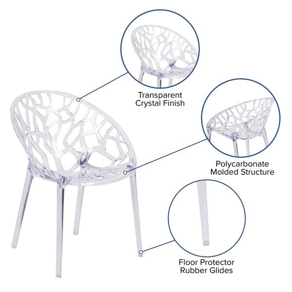Specter Series Transparent Stacking Side Chair