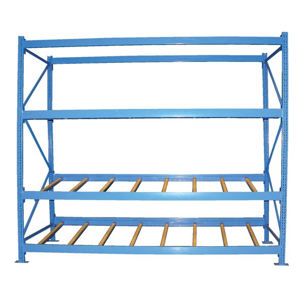 Starter Gravity Flow Rack, 48 in D, 96 in W, 3 Shelves