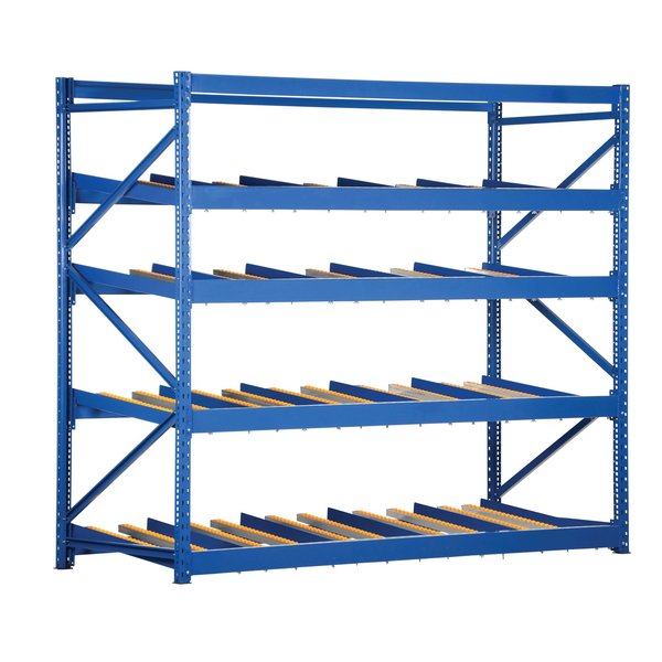 Starter Gravity Flow Rack, 48 in D, 96 in W, 4 Shelves
