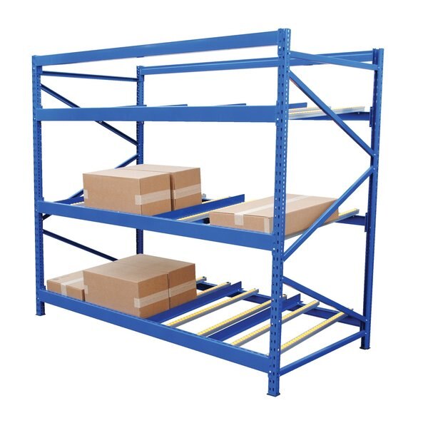 Starter Gravity Flow Rack, 36 in D, 96 in W, 3 Shelves