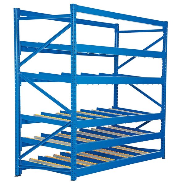 Starter Gravity Flow Rack, 48 in D, 96 in W, 5 Shelves
