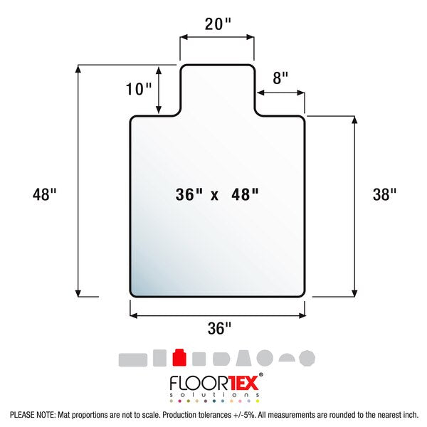 Chair Mat for Low Pile Carpet, Rectangula