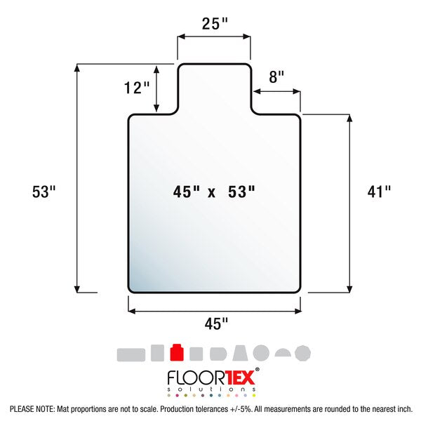 Chair Mat for Hard Floor, Rectangular Wit