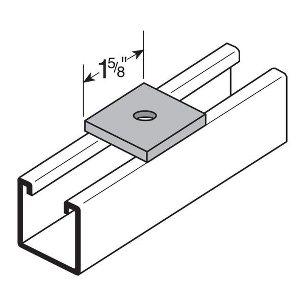 Washer, Flat, Square, 1/4