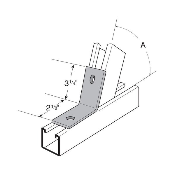 Angle, Open, 30 deg., 2-Hole
