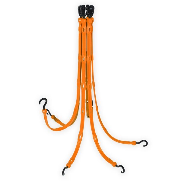 The Perfect Bungee 36â Adjustable Poly Strap with Nylon Hooks (4 Count), Red