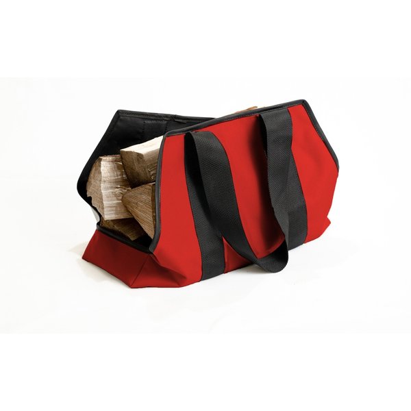 Faux Leather Log Carrier, Med, Cranberry