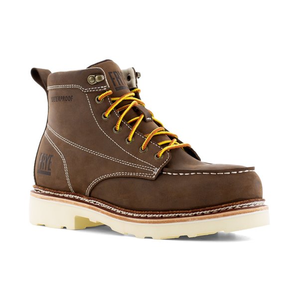 Size 7M Mens Dark Brown Steel Toe 6 in Waterp, Dark Brown