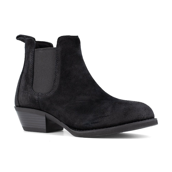 Size 6M Womens Black Steel Toe Chelsea Work, Black