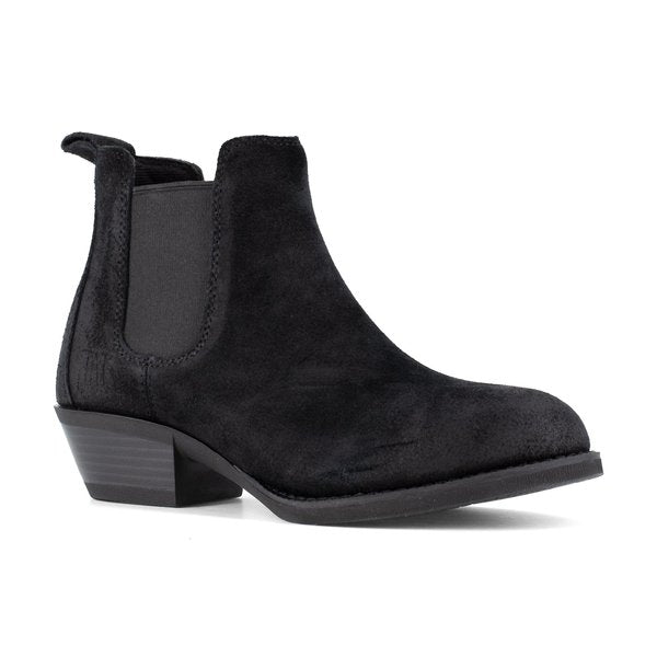 Size 6.5W Womens Black Steel Toe Chelsea Work, Black