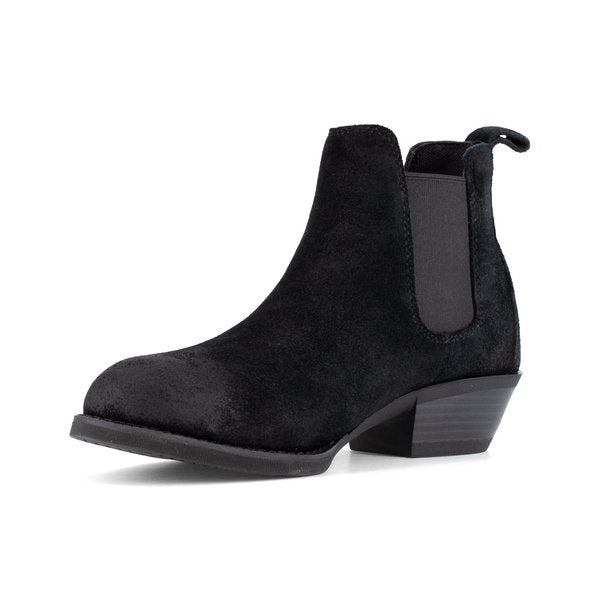 Size 7.5M Womens Black Steel Toe Chelsea Work, Black