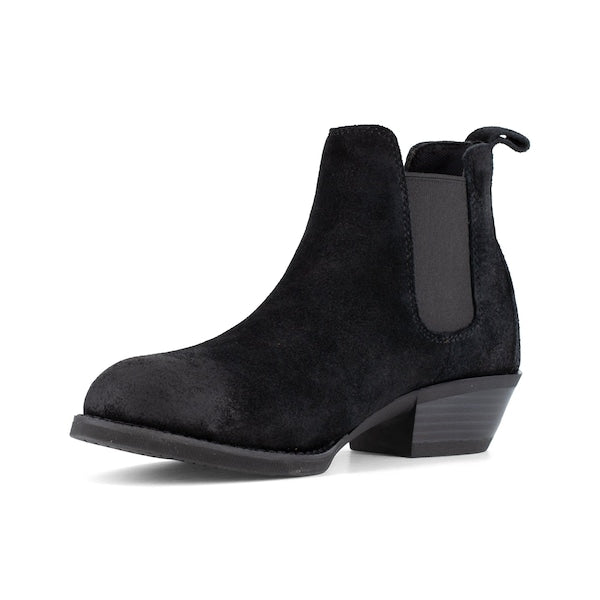 Size 6M Womens Black Steel Toe Chelsea Work, Black