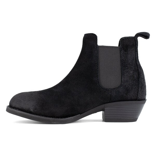 Size 7M Womens Black Steel Toe Chelsea Work, Black