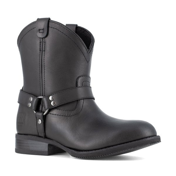 Size 5M Womens Black Steel Toe Harness Work, Black