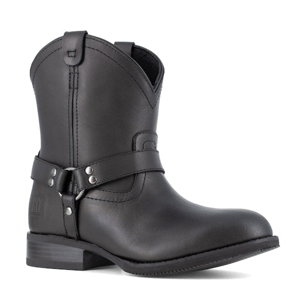 Size 9M Womens Black Steel Toe Harness Work, Black