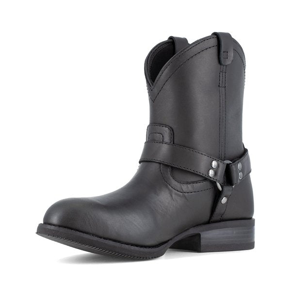 Size 5W Womens Black Steel Toe Harness Work, Black