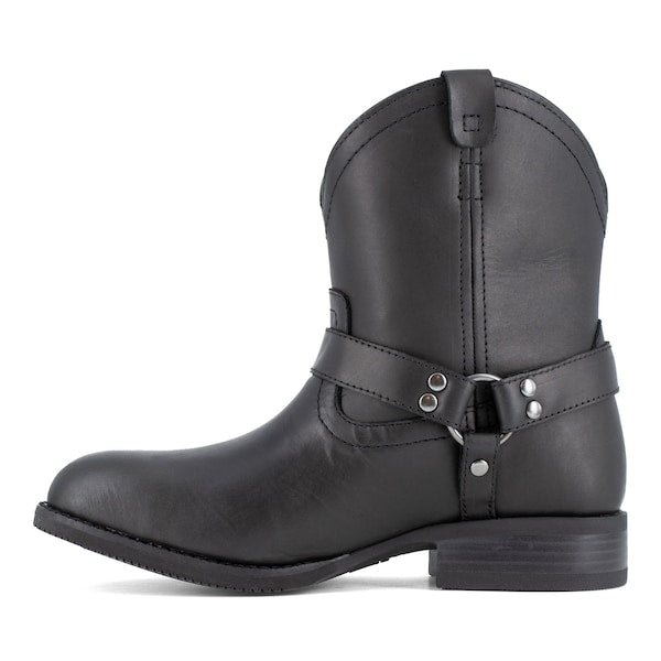 Size 9.5W Womens Black Steel Toe Harness Work, Black