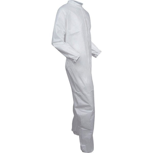 Disposable Coveralls, 25 PK, White, KleenGuard A40, Zipper