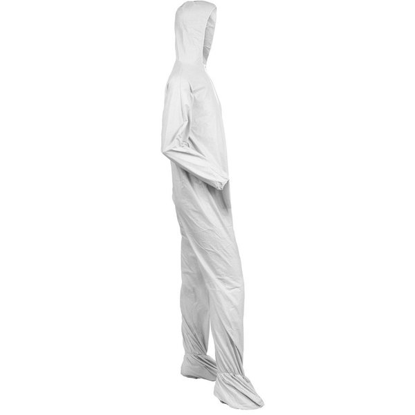 Hooded Disposable Coveralls, 25 PK, White, KleenGuard A40, Zipper