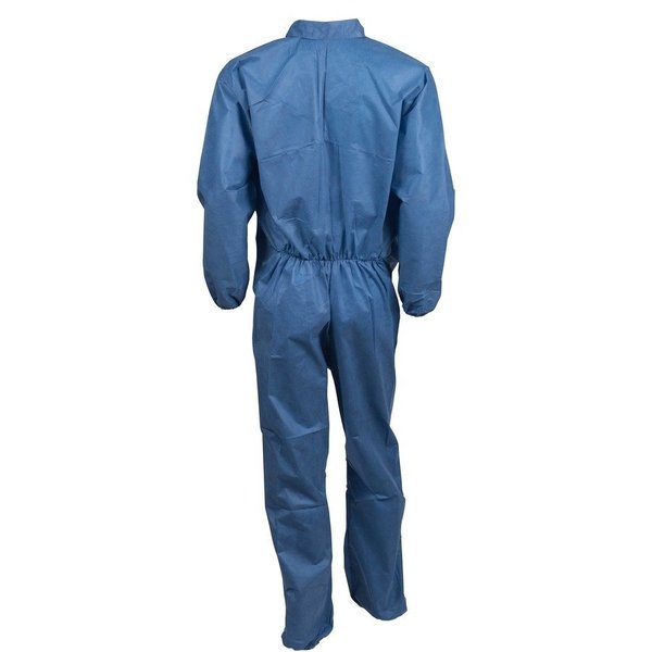 Collared Disposable Coveralls, 24 PK, Blue, SMMMS, Zipper