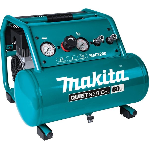 Quiet Series Electric Air Compressor, 1-1/2 HP, 3.0Gal, Oil-Free