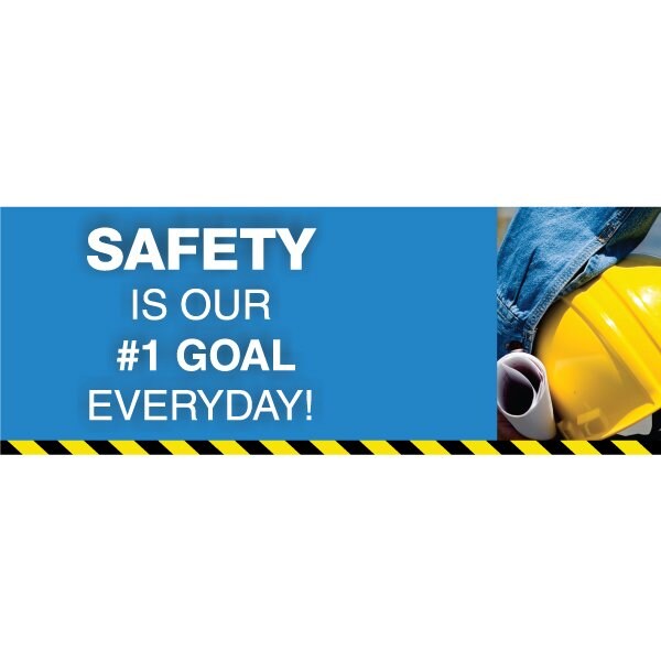 Safety Banner, 13 oz., 3 ft.x8 ft., Safety #1