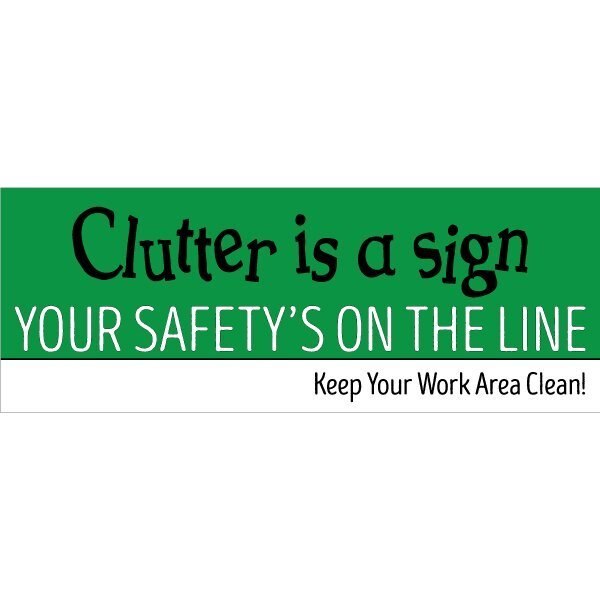 Safety Banner, 13 oz., 3 ft.x8 ft., Clutter