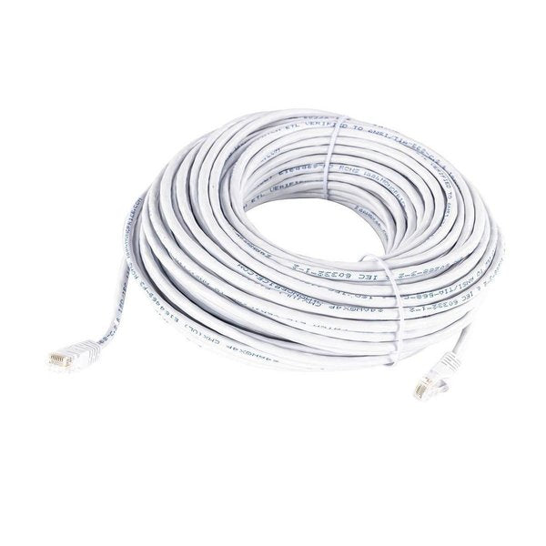 Ethernet Cable, Cat 5e, White, 100 ft.