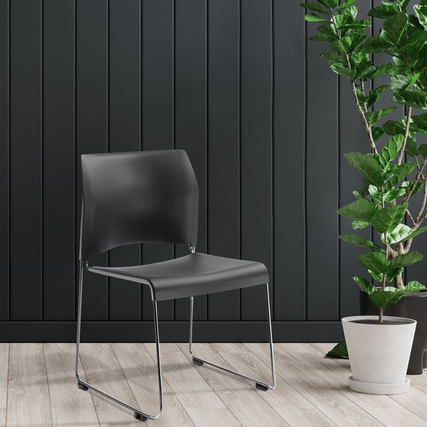 Cafetorium Plastic Stack Chair, Charcoal