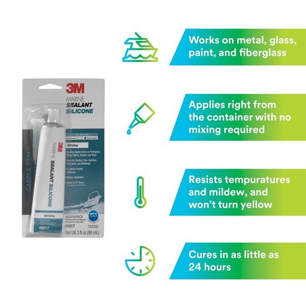 Non-Shrinking Gasket Sealant, 3 oz, White, Temp Range -40 to 190 Degrees F