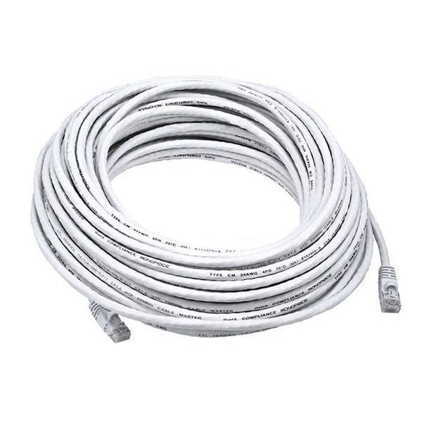 Ethernet Cable, Cat 6, White, 75 ft.