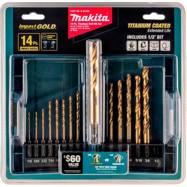 Impact GOLD 14 Pc. Titanium Drill Bit Se