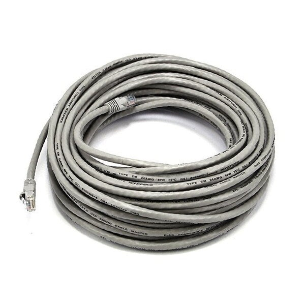 Ethernet Cable, Cat 5e, Gray, 50 ft.
