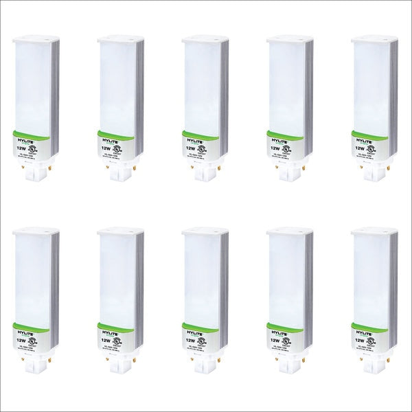LED Repl Lamp for 32W/42W PL CFL, 12W, 1360 Lumens, 5000K, 10-Pack