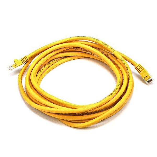 Ethernet Cable, Cat 6, Yellow, 14 ft.