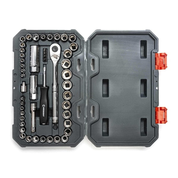 Socket Set, 50Pc, 1/4