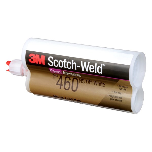 Epoxy Adhesive, DP460 Series, Off-White, 2:01 Mix Ratio, 4 hr Functional Cure, Dual-Cartridge