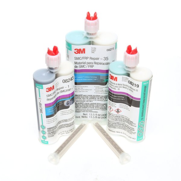 Fiberglass Repair Adhesive, 8273 Series, Green, 13.5 oz, Dual-Cartridge