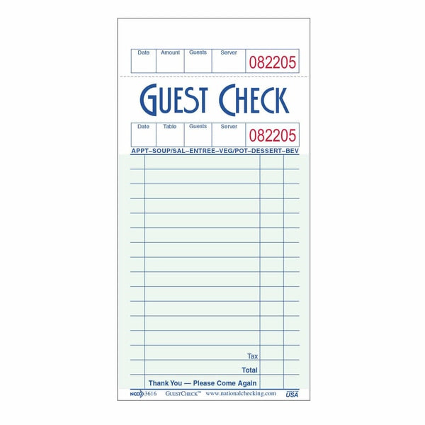 Paper Guestcheck 1 Pt 17 Line, PK5000