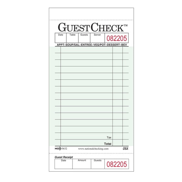 Line Guest Check Board 1 Pt 15, PK2500