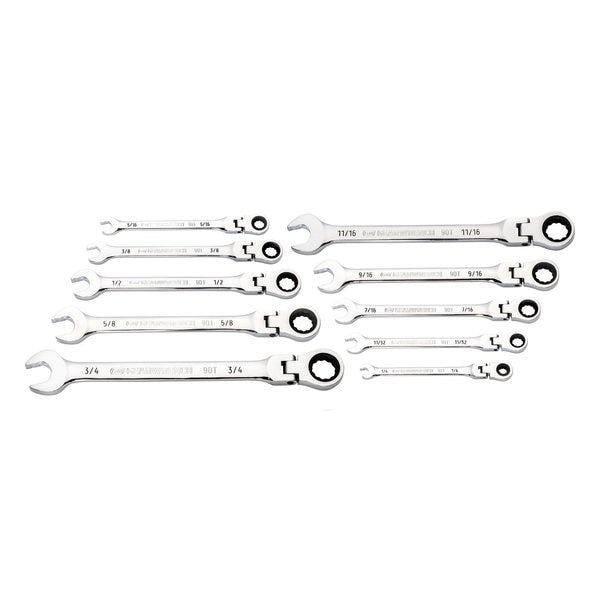 Combination Ratcheting Wrench Set, 10 Pc