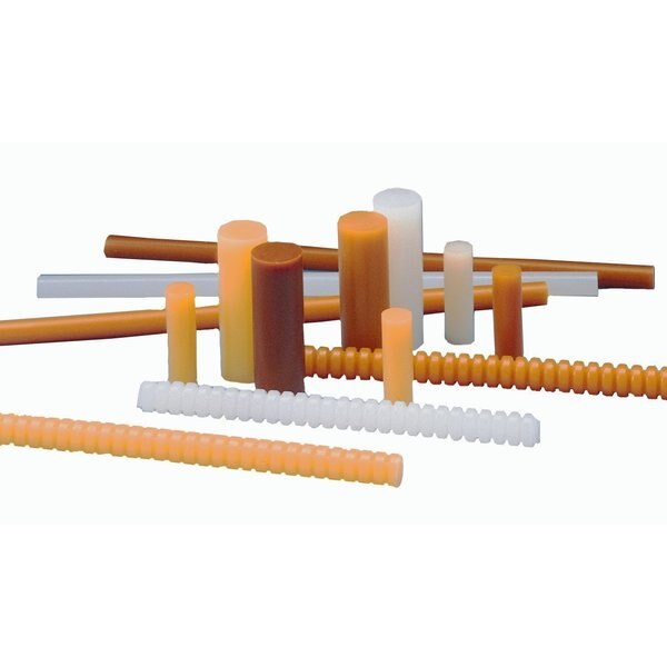 Hot Melt Adhesive, Tan, 5/8 in Diameter, 8 in Length, 50 sec Begins to Harden