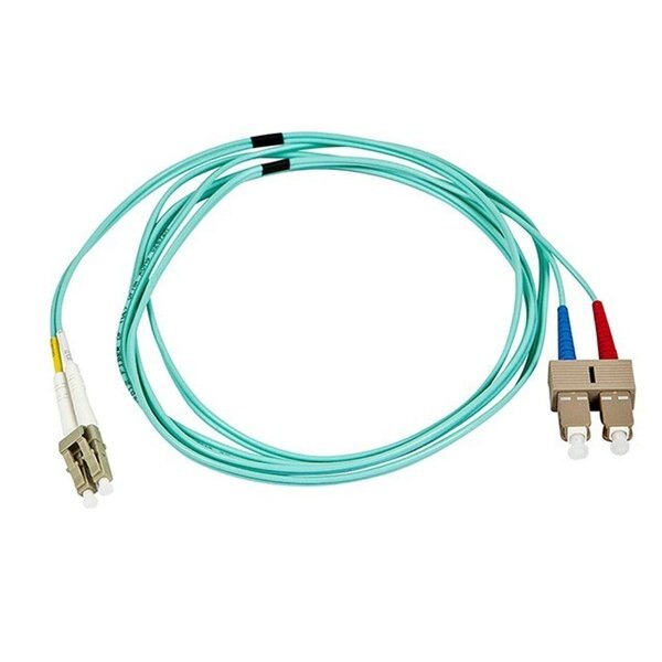 Fiber Optic Patch Cord, LC/SC, 2m, Aqua